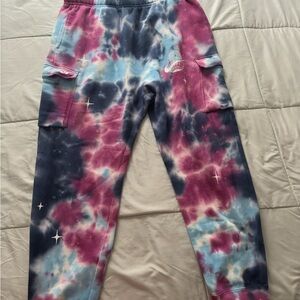 Nike Abstract Galaxy Cargo Fleece Men's SweatPants Purple-Blue size men’s XXL